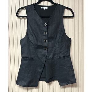 Reformation Aspen 100% Linen Sleeveless Vest Top with Back Belt Size 4